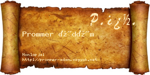 Prommer Ádám névjegykártya